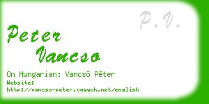 peter vancso business card